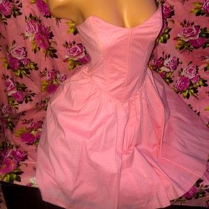 Betsey Johnson corset pink polka dress sweetheart